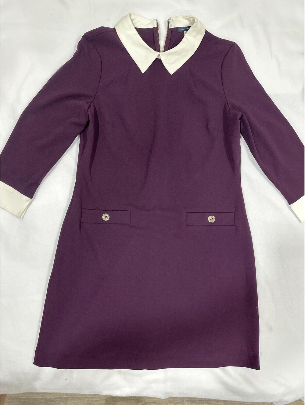 VTG Tommy Hilfiger Purple Dress with White Collar and Cuffs